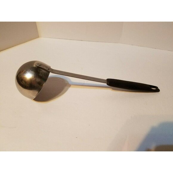 Vintage Advertising #2 Stainless Steel USA Kitchen Ladle 12" Black Handle - Picture 4 of 7